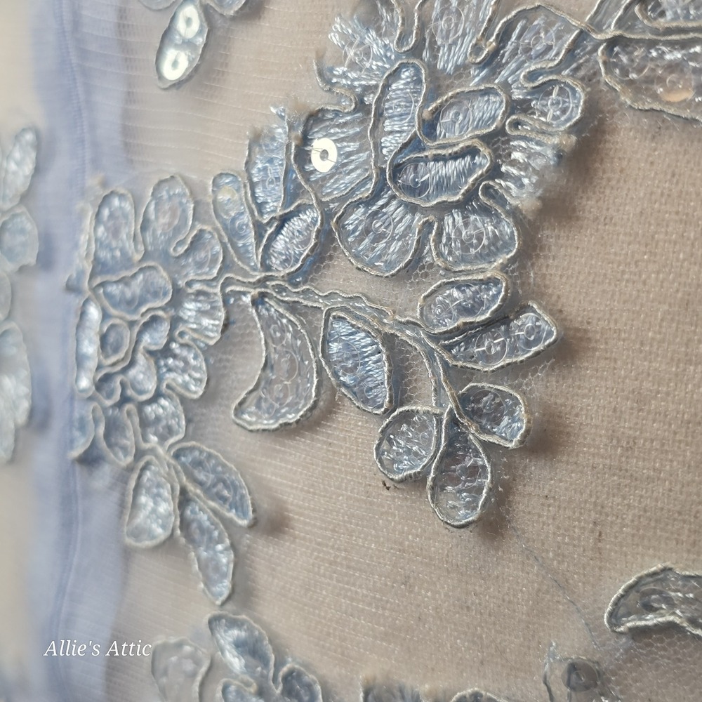 Lilac Purple Blue Beaded Haute Couture Mother Of Bride Dress Wedding Formal S* - Picture 9 of 15